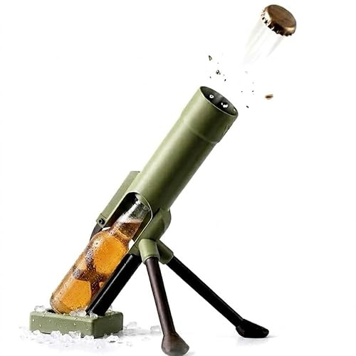 51mm Mortar Style Beer Bottle Opener – Automatic Cap Launcher, Heavy Duty Durable Opener, Fun Bar Gadget for Parties & Home