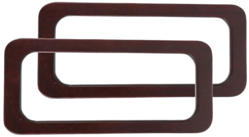 Roleader Manici in Legno per Borse Uncinetto per Sostituzione del Manico della Borsa 2 Pezzi Rettangolari in Legno Massello, Stile retrò Elegante e Accessori per Serate e Feste