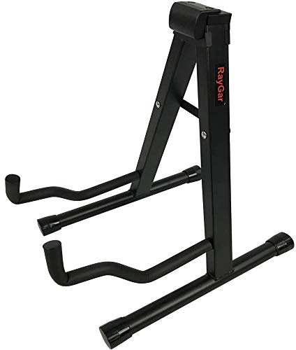 RayGar Guitar Stand Foldable Universal A-Frame Style Guitar Stand Black for Acoustic Electric Guitars - New