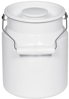 Riess, 0340-033, Tragkanne mit Deckel, CLASSIC-WEISS, Inhalt 3.0 Liter, Höhe 20 cm, Emaille, weiß