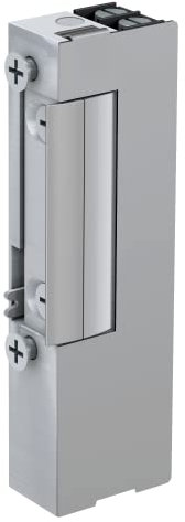 BASI | Elektrischer Türöffner | Asymmetrisch | Für DIN links Türen | Mit mechanischer Entriegelung | 6-12 Volt | Extra Flache Bauform 16,5 mm Silber