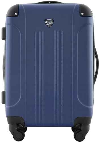 Travelers Club Chicago Hardside Expandable Spinner Luggage, Navy Blue, 22 Carry-On
