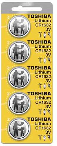 TOSHIBA CR1632 Lot de 5 piles bouton au lithium 3 V