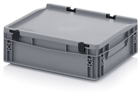 Eurobehälter-Eurobox 40 x 30 x 13,5 cm mit Scharnierdeckel inkl. gratis Zollstock