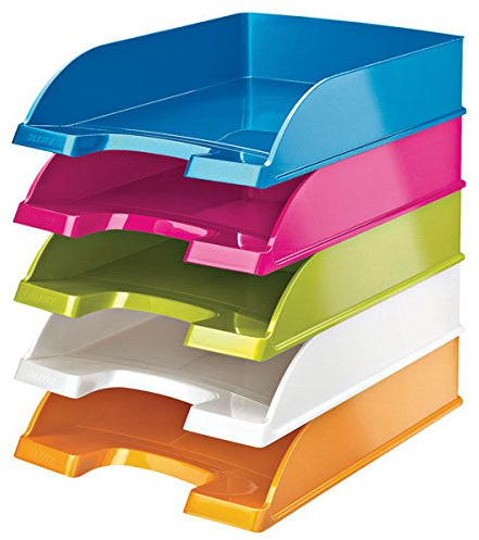 Leitz Plus Briefablage 70 mm, 5 Stück Höhe 70 mm (Sortiert | 5 Farben)