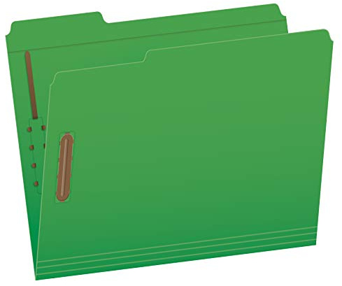 Pendaflex Fästmappar, 2 fästanordningar, brevstorlek, grön, 1/3 skärflikar i vänster, höger, mittpositioner, 50 per låda (22140 GW)