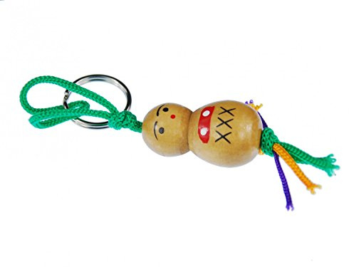 Miniblings Glücksbringer Männchen Schlüsselanhänger Glückspüppchen Holz | Robuster Begleiter für Tasche und Rucksack, mit Puppe, in kleiner Serie hergestellt