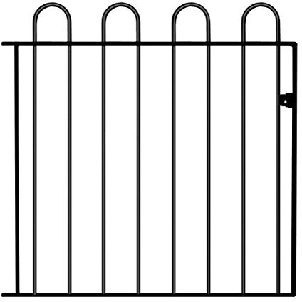 Court Hoop Top Garden Gates fits 1000mm (3ft 3in) GAP x 950mm High wrought iron swing metal gate CR05