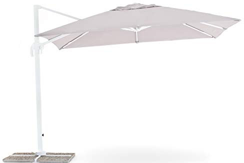 IFUORICASA Senso Ombrellone a Braccio Retrattile, Grigio, 3 x 3 Metri