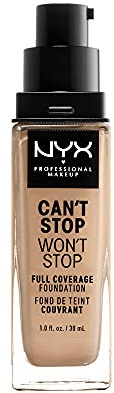 NYX Professional Makeup Can't Stop Won't Stop Full Coverage Foundation, Langanhaltend, Wasserfest, Vegane Formel, Mattierter Teint, Farbton: Buff