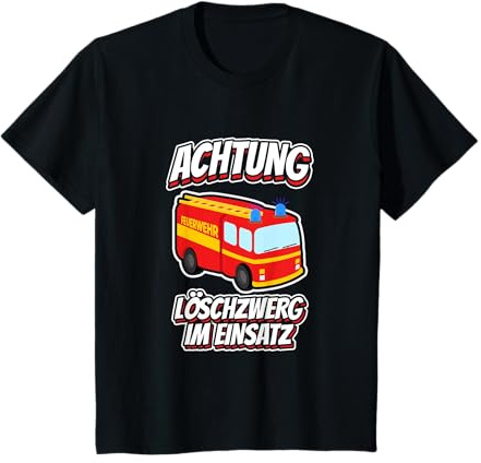 LÖSCHZWERG Jungen Feuerwehrauto Feuerwehrmann Geschenk T-Shirt