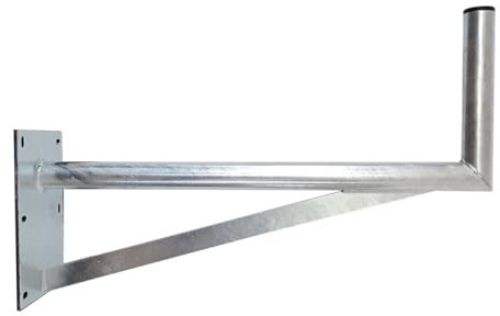 HDSAT JUMBO80 Bras Coudé Grand Déport 80 cm Diamètre 50 mm Fixation Antenne Parabole Satellite Mur Toit