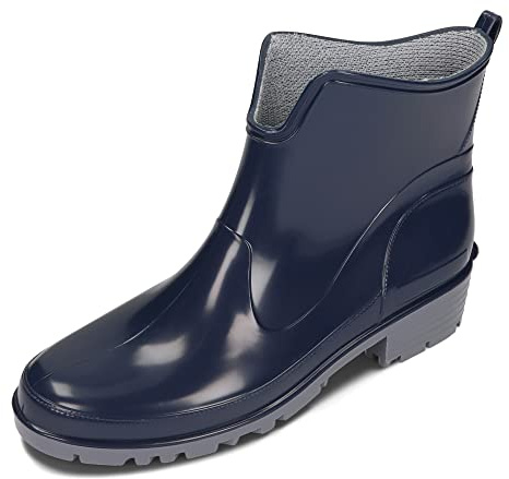 BeComfy Damgummistövlar PVC Ankelstövlar Regnstövlar 36-42 EU (Marinblå, Europeiska skostorlekar, Vuxen, Numeriskt, Medel, 39)