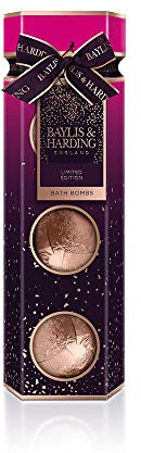 Baylis & Harding Wild Fig & Pomegranate Luxury Bath Bomb Fizzers Trio Gift Set (Pack of 1) - Vegan Friendly
