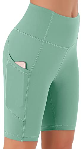 Persit Damen Kurze Leggings, Blickdicht Radlerhose mit Taschen