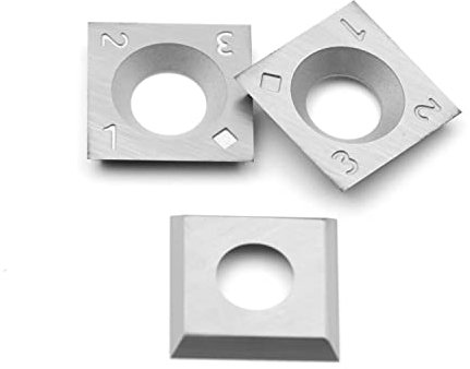 CDBP 14mm Cortador de inserto de torneado de madera de carburo, herramientas de torneado de madera, 14 x 2,0 mm-30 ° Forma cuadrada, paquete de 3
