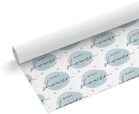 Geschenkpapier individuell selbst gestalten | Geburt | personalisiert | 594 x 841 mm | DIN A1 | Design Baby Shower | blau | 1 Bogen