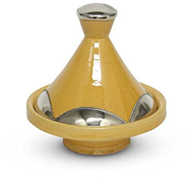 Tajine marocain mini métal jaune Ø 13 x 14 cm | Safaary