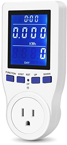 HOHXFYP Electricity Usage Monitor, 15a 120V Upgraded Watt Meter Power Meter Plug Home Electricity Usage Monitor with Overload Protection, 8 Measurement Modes