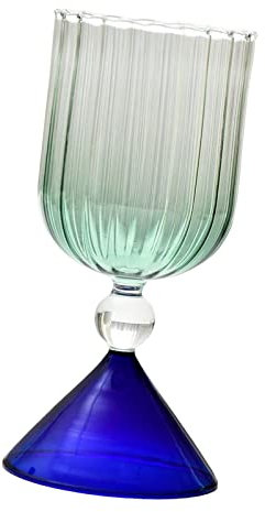Duiaynke Fantastico calice in vetro, bicchiere da vino sfumato, bicchiere da dessert, bicchieri da vino, matrimoni, feste di compleanno o decorazione per la casa (blu)