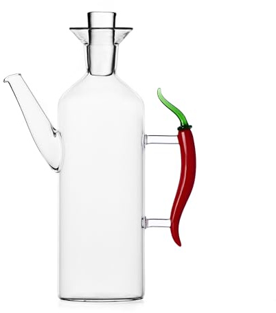 Ichendorf Milano Oljeflaska med handtag chili, vegetables kollektion, 45 cl, Borosilikatglas, handgjord