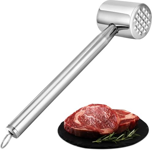 Ablandador de Carne, Martillo ablandador de Carne de Acero Inoxidable Herramienta de Cocina, Mazo para Carne Doble Cara, Mazo de Carne Profesional, para Filetes,Pollo,Cerdo, Aptas para el lavavajillas