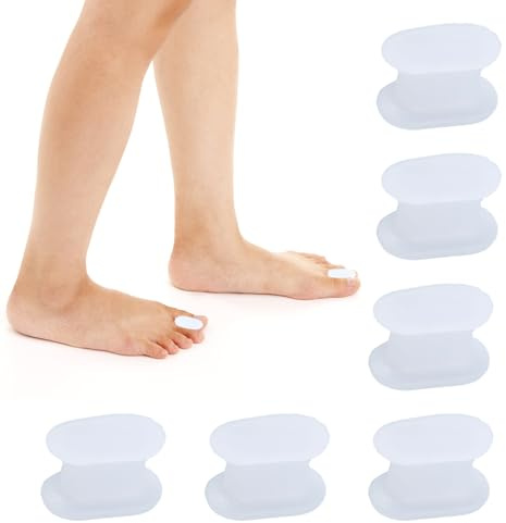6 Stück Zehenabstandshalter Silikon, Toe Spacers Separatoren | Silikon Zehentrenner, Korrektur Zehen Abstandhalter, Gel Zehenspreizer Hallux Valgus Korrektur Set für Große Zehen