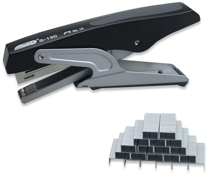 Carimee Handheld Plier Stapler Set, Heavy Duty Stapler with Staples, One-Touch Staple Loading, Ergonomic Grip, Desktop Sturdy Metal Hand Stapler for Office, School, Home, Packaging