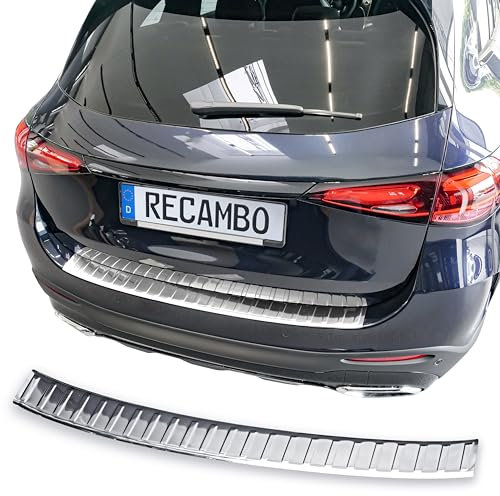 RECAMBO Protection de seuil de Chargement en Acier Inoxydable Poli Brillant, Aspect chromé Compatible avec Mercedes GLC X254 À partir de 2022 Style et Protection pour Les Pare-Chocs
