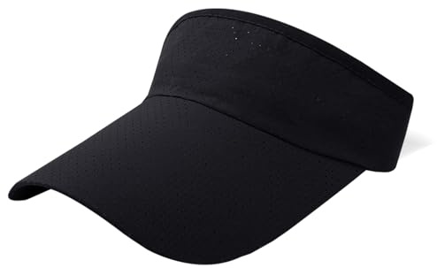 Snabbtorkande solskyddskeps i nät, andningsbar och justerbar hatt, tennisvisir, hästsvans, golf, fiske, löpning, cykling, utomhussport, svart, One size