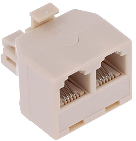 Adattatore da RJ11 maschio a doppia porta RJ11 femmina, duplicatore, spinotto telefonico, spina telefonica