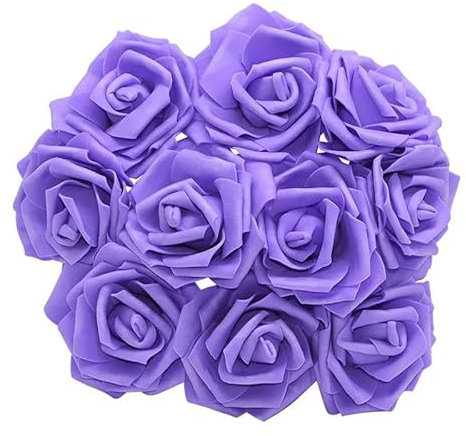 ZFISH 10/20/30 Stück 8 cm künstliche PE-Schaumrosen, Brautsträuße für Hochzeitstische, Home-Party-Dekorationen, DIY-Scrapbooking-Zubehör, lila, 30 Stück