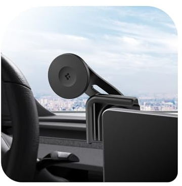 Spigen Tesla Model Y (~2025 Juniper) Model 3 (~2023) MagSafe bilfäste, Självhäftande Installation, Kompatibel med iPhone 16 15 14 13 12 Serien, Andra Telefoner med MagSafe-kompatibla Fodral