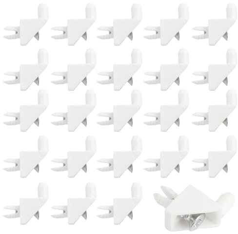 24 supporti per scaffali, supporti da pavimento, supporti appendiabiti per scaffali, supporti per scaffali, mensole per fissaggio a vite (bianco)