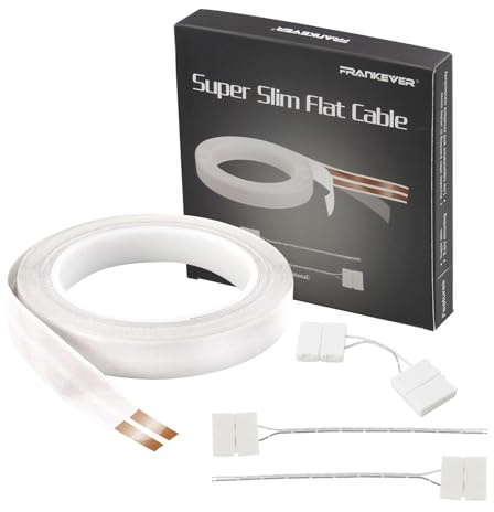 FRANKEVER – câble Audio Extra plat à 20 broches, 20 mètres, autres connecteurs basse tension avec 2 fiches et une prise à 90 degrés