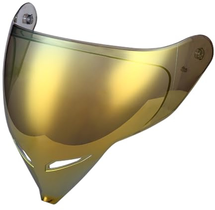 Woljay Casco integrale da moto Caschi da moto per adulti Uomo Donna Corsa Strada Ciclomotore Approvato DOT ECER22-05 (Gold Visor-Long mouth,One Size)