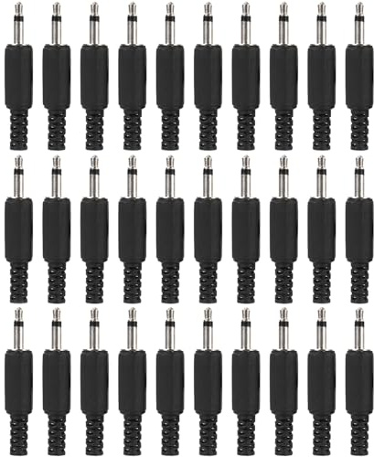 Greluma 30 Stk TS 3,5mm Ersatz Reparatursteckerbuchse, 2 poliger 1/8 Zoll Mono Stecker, 3,5mm Löttyp Audiokabelstecker für DIY Reparatur