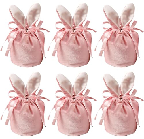 EIR 6 Pcs Ostereier zum Befüllen,Osterkörbchen,Ostertüten zum Befüllen,Geschenktüten Ostern,Osterhasen Tasche,Ostertüte Oster Tüten Oster Geschenktüten für Geschenkverpackung Ostern Deko