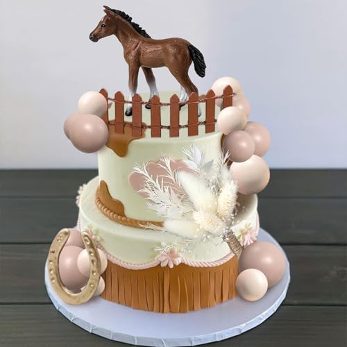 JeVenis Horse Cake Topper Decorations Western Themed Party Decorations | Rodeo Western Themed Party Decorations for Horse Cowboy Cowgirl Baby Shower Birthday Wedding Party Supplies