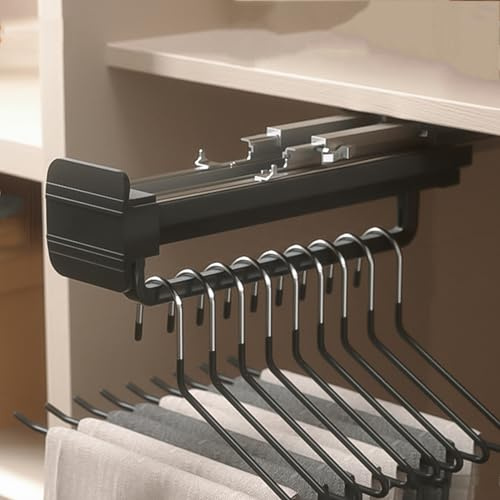 Generico Robusto Appendiabiti Estraibile per Pantaloni - Asta portaoggetti per Guardaroba, Barra Scorrevole in Acciaio per Pantaloni, Asciugamani e Accessori per Guardaroba - Soluzione Ideale per l'a