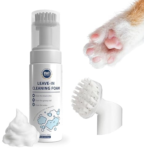Pfotenreiniger für Hunde & Katzen, Haustier Fußreinigungsschaum Wasserloses Haustier Shampoo mit Bürste für Hunde Katzen Füße Reinigung 150ml Hundepfotenbürste | Hundepfoten Reiniger