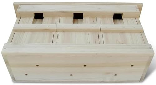 Vogelhäuschen aus Holz - 2 STK. Natürliches Spatzenhaus 44 x 15,5 x 21,5 cm - Wetterfest & Langlebig für Garten & Balkon - Einladendes Vogelparadies