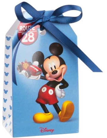 Ingrosso e Risparmio Bomboniere Compleanno 10 pz Scatoline Portaconfetti Tag Cartoncino con Topolino per Bimbo Fiocco Incluso Nascita Battesimo Fai da Te Confettata Segnaposto