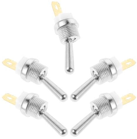 Interruttore di Spegnimento Motosega in Ferro Argento 5 Pezzi | Motosega a Benzina, Copertura Inclusa, Uso DIY e Outdoor, Ricambio Resistente alle Intemperie