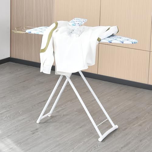Full Size Ironing Boards Foldable, Height Adjustable Iron Board, Standard Size Ironing Board with Iron Rest, Sleeve Board, Heat Resistant Cover & Anti-Skid Feet (B)