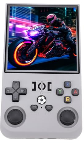 ZASCHMOY R36MAX Retro-Handspielkonsole mit Langlebigem 4000-mAh-, Tragbare 4-Zoll-Open-Source-Spielekonsole, 64-GB-Speicherkarte Im Lieferumfang Enthalten, Abendblau (Gray)