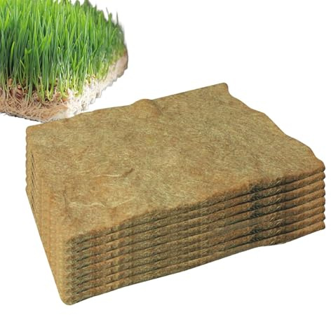 Woalopted 8 Stück Hanfmatten Für Den Anbau Von Microgreene, Jute Anzuchtmatte, 25x50cm Bio-Anzuchtmatte, Bio-Keimmatte Für Gemüse Hydrokultur, Weizengras, Erbsensprossen Anbau