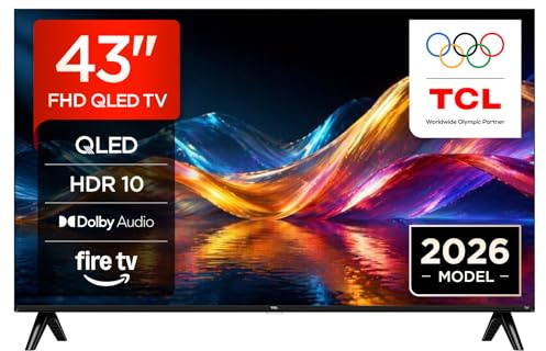 TCL 43V5D - 43 tum Full HD, QLED, HDR, Direct LED, Fire TV, press & ask Alexa, AirPlay 2, metalldesign utan ram