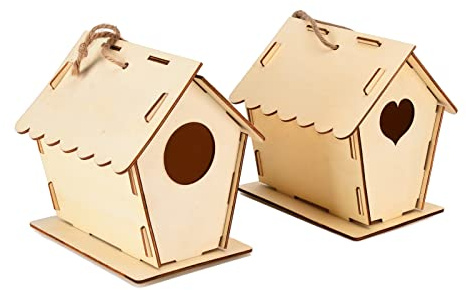 Generic Casetta per Uccelli in Legno Fai-da-te con 12 Colori per Lavori All'aperto per Bambini e Decorazioni Divertenti in Legno Composito Naturale