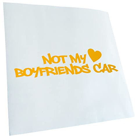 Kiwistar - Autoaufkleber - gelb - 40 x 10 cm - Not My Boyfriends Car - Heckscheibenaufkleber - Aufkleber Auto Kfz Fahrrad, LKW, Truck Mofa